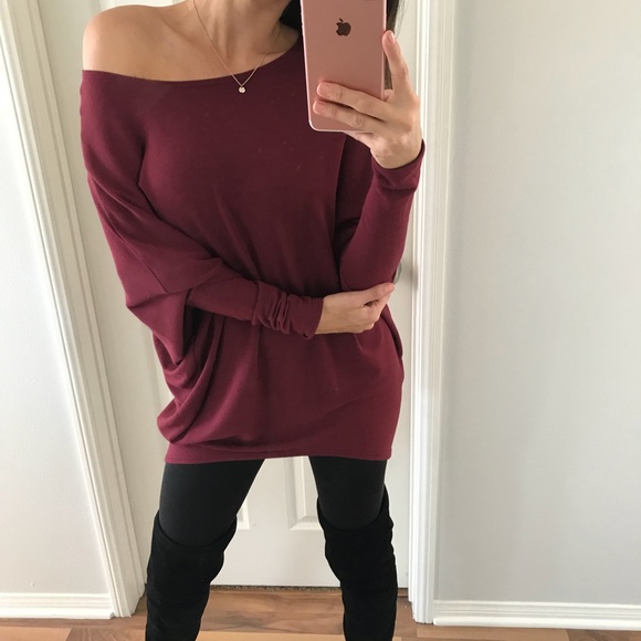 🎄SALE|| Cozy Burgundy Dolman - Picture 5 of 6